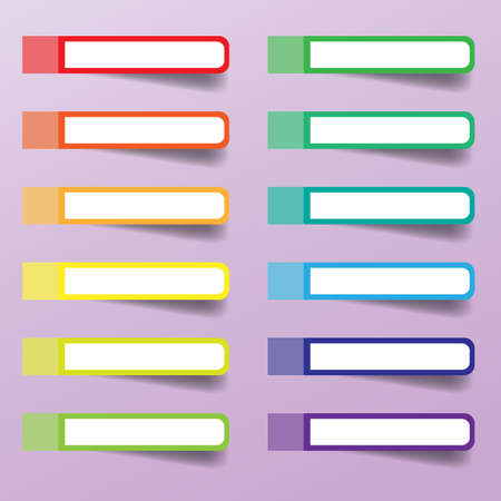 Colors set of sticky notes isolated-vector illustrationのイラスト素材