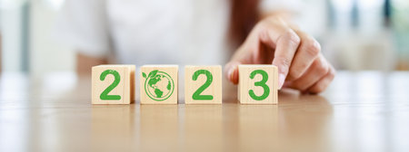 Green business in 2023 concept. environmental sustainability goal. Save the earth concept