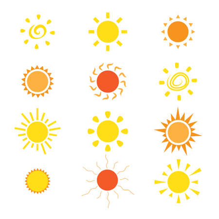 sun flat iconsのイラスト素材