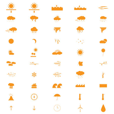 weather flat iconsのイラスト素材