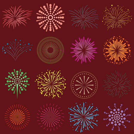 firework icons colorのイラスト素材