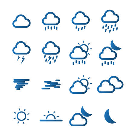 weather flat iconsのイラスト素材