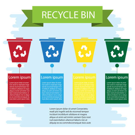 recycle bin infographicsのイラスト素材