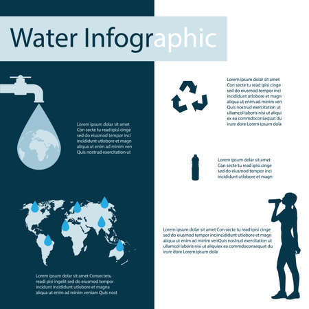 water drink infographicsのイラスト素材