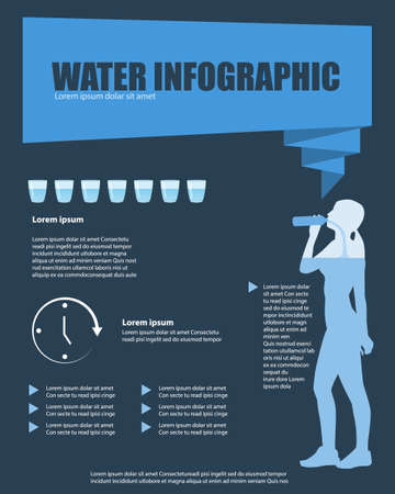 water drink infographicsのイラスト素材