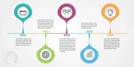 infographic world color background vector paper timelineの写真素材