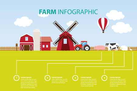 agriculture and farming, farm infographic の写真素材