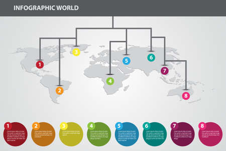 infographic world color background vector の写真素材