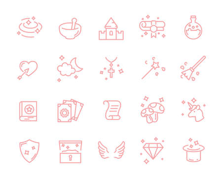 set of fantasy vector iconsのイラスト素材