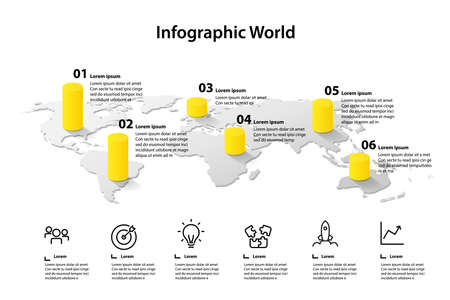 World map element  infographicのイラスト素材