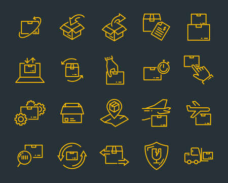 set of send icons, such as delivery, transport, mail, serviceのイラスト素材