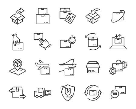 set of send icons, such as delivery, transport, mail, serviceのイラスト素材