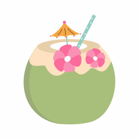 Cute Summer Vector Elements summer decoration pictures summer collection Swimming accessories, summer fruits, summer fashion.の写真素材