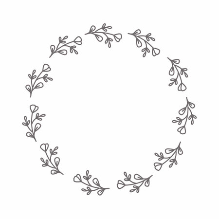 leaf circle frame flower circle frame wedding card frame Vector decorative frame.の写真素材