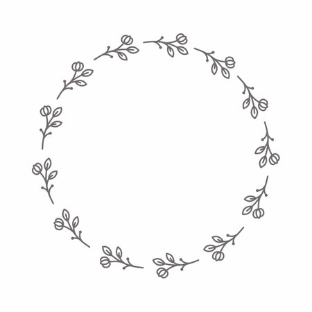 leaf circle frame flower circle frame wedding card frame Vector decorative frame.の写真素材