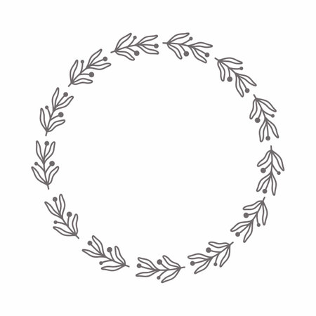 leaf circle frame flower circle frame wedding card frame Vector decorative frame.の写真素材