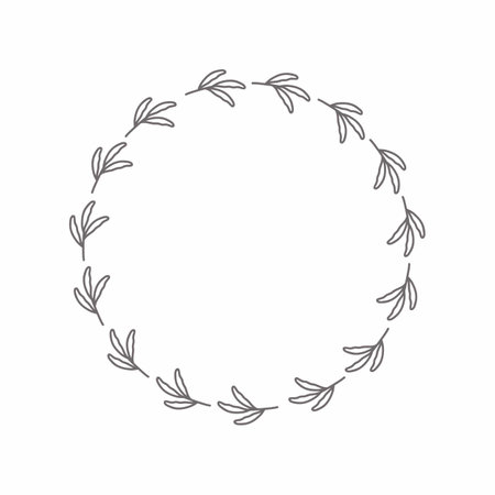 leaf circle frame flower circle frame wedding card frame Vector decorative frame.の写真素材