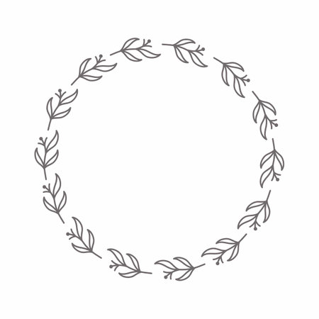 leaf circle frame flower circle frame wedding card frame Vector decorative frame.の写真素材