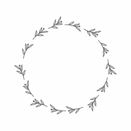 leaf circle frame flower circle frame wedding card frame Vector decorative frame.の写真素材
