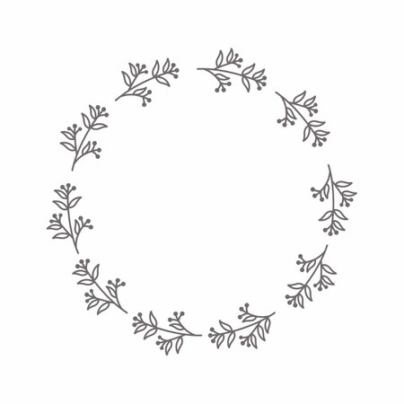 leaf circle frame flower circle frame wedding card frame Vector decorative frame.の写真素材