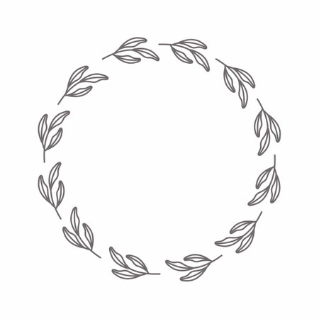leaf circle frame flower circle frame wedding card frame Vector decorative frame.の写真素材