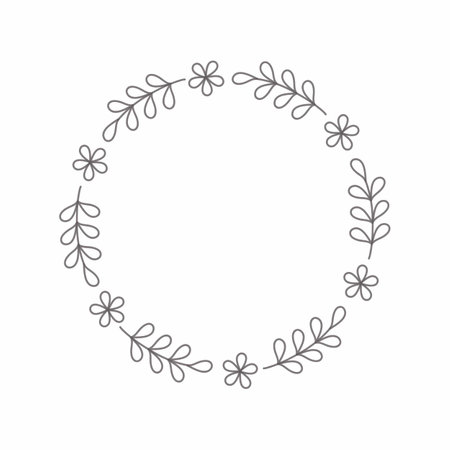 leaf circle frame flower circle frame wedding card frame Vector decorative frame.の写真素材