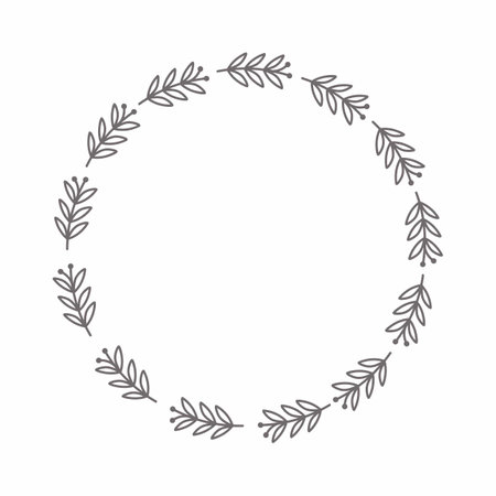 leaf circle frame flower circle frame wedding card frame Vector decorative frame.の写真素材