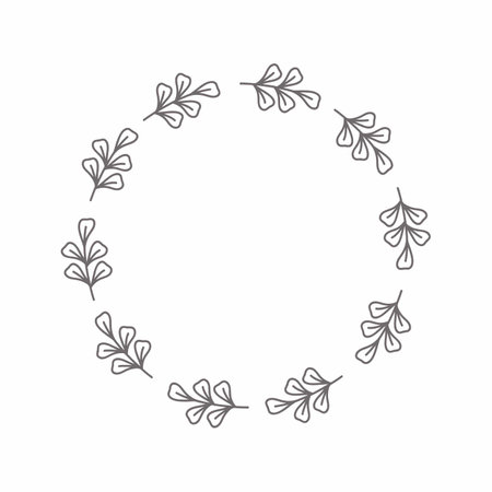 leaf circle frame flower circle frame wedding card frame Vector decorative frame.の写真素材