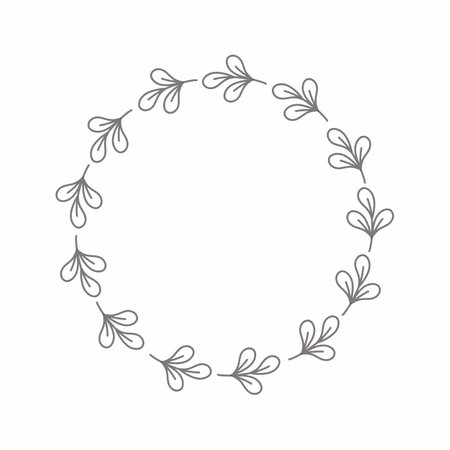 leaf circle frame flower circle frame wedding card frame Vector decorative frame.の写真素材