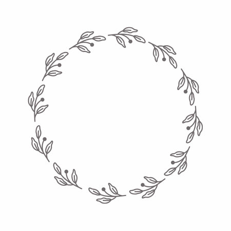 leaf circle frame flower circle frame wedding card frame Vector decorative frame.の写真素材
