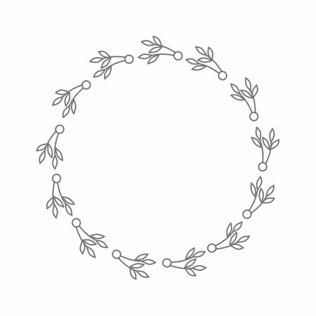leaf circle frame flower circle frame wedding card frame Vector decorative frame.の写真素材