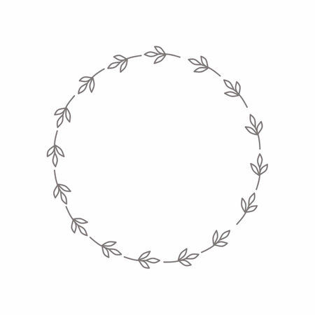 leaf circle frame flower circle frame wedding card frame Vector decorative frame.の写真素材