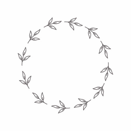 leaf circle frame flower circle frame wedding card frame Vector decorative frame.の写真素材
