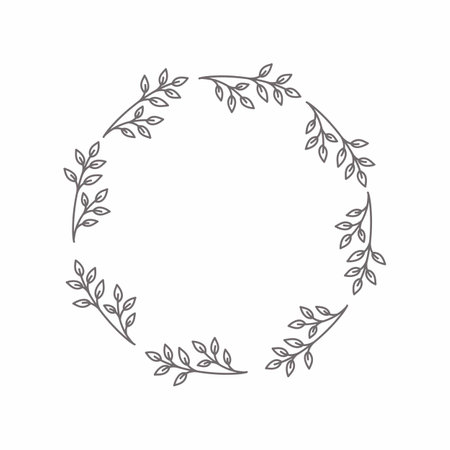 leaf circle frame flower circle frame wedding card frame Vector decorative frame.の写真素材