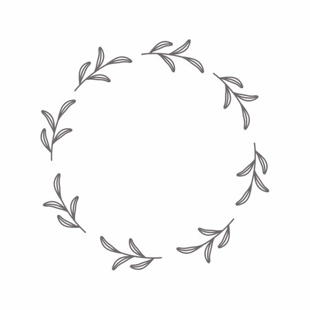 leaf circle frame flower circle frame wedding card frame Vector decorative frame.の写真素材