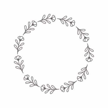 leaf circle frame flower circle frame wedding card frame Vector decorative frame.の写真素材
