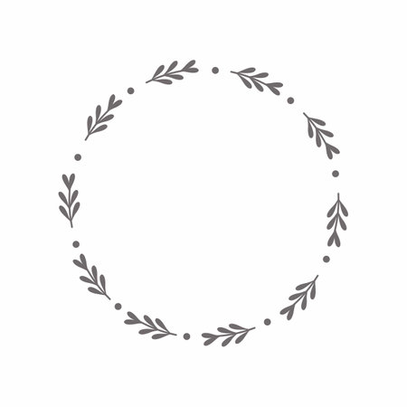 leaf circle frame flower circle frame wedding card frame Vector decorative frame.の写真素材