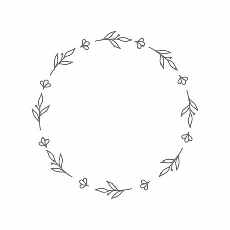 leaf circle frame flower circle frame wedding card frame Vector decorative frame.の写真素材