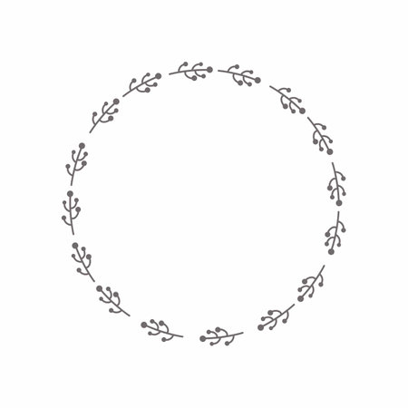 leaf circle frame flower circle frame wedding card frame Vector decorative frame.の写真素材