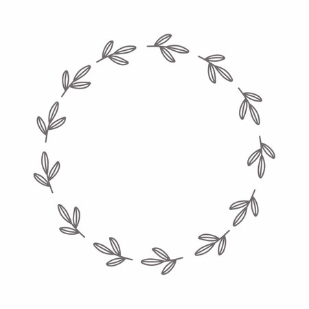 leaf circle frame flower circle frame wedding card frame Vector decorative frame.の写真素材
