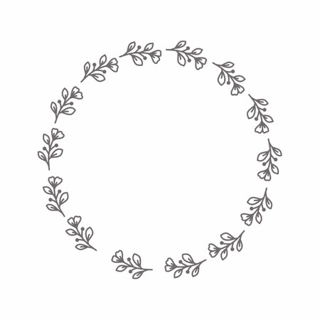leaf circle frame flower circle frame wedding card frame Vector decorative frame.の写真素材