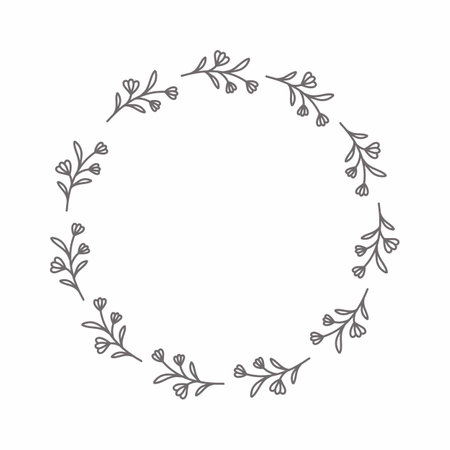 leaf circle frame flower circle frame wedding card frame Vector decorative frame.の写真素材