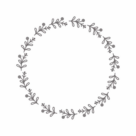 leaf circle frame flower circle frame wedding card frame Vector decorative frame.の写真素材