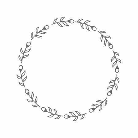 leaf circle frame flower circle frame wedding card frame Vector decorative frame.の写真素材