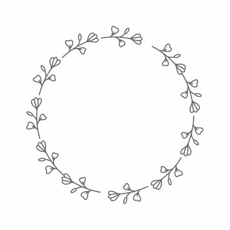 leaf circle frame flower circle frame wedding card frame Vector decorative frame.の写真素材