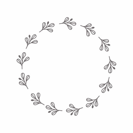 leaf circle frame flower circle frame wedding card frame Vector decorative frame.の写真素材