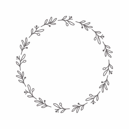 leaf circle frame flower circle frame wedding card frame Vector decorative frame.の写真素材