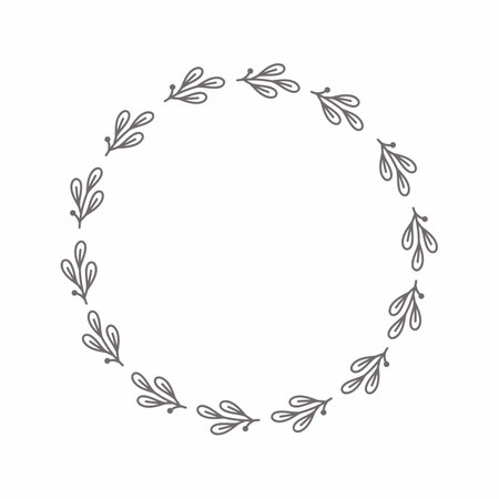 leaf circle frame flower circle frame wedding card frame Vector decorative frame.の写真素材