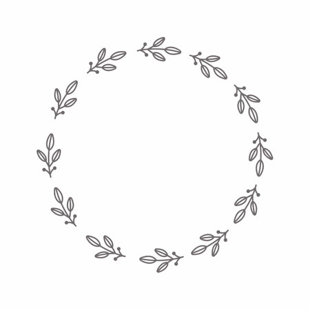 leaf circle frame flower circle frame wedding card frame Vector decorative frame.の写真素材