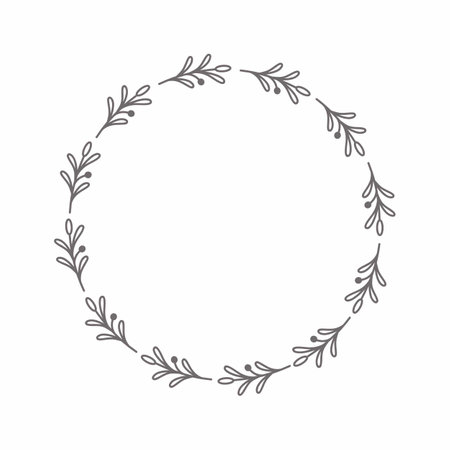 leaf circle frame flower circle frame wedding card frame Vector decorative frame.の写真素材
